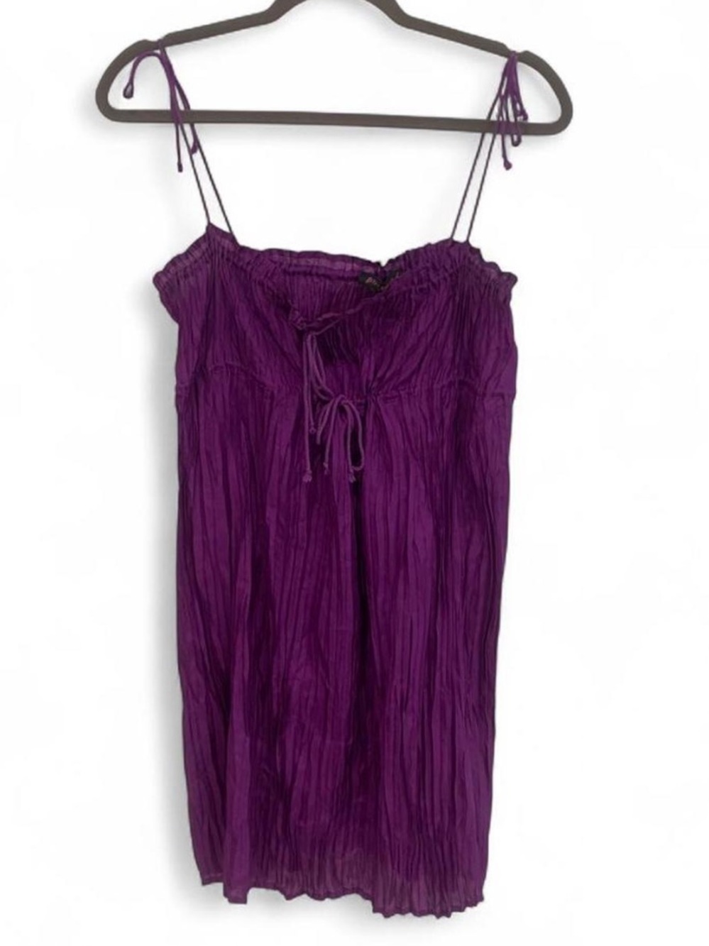 Y2K BETSEY JOHNSON PURPLE SLEEVELESS SPAGHETTI STRAP BABYDOLL MINI DRESS SIZE 6